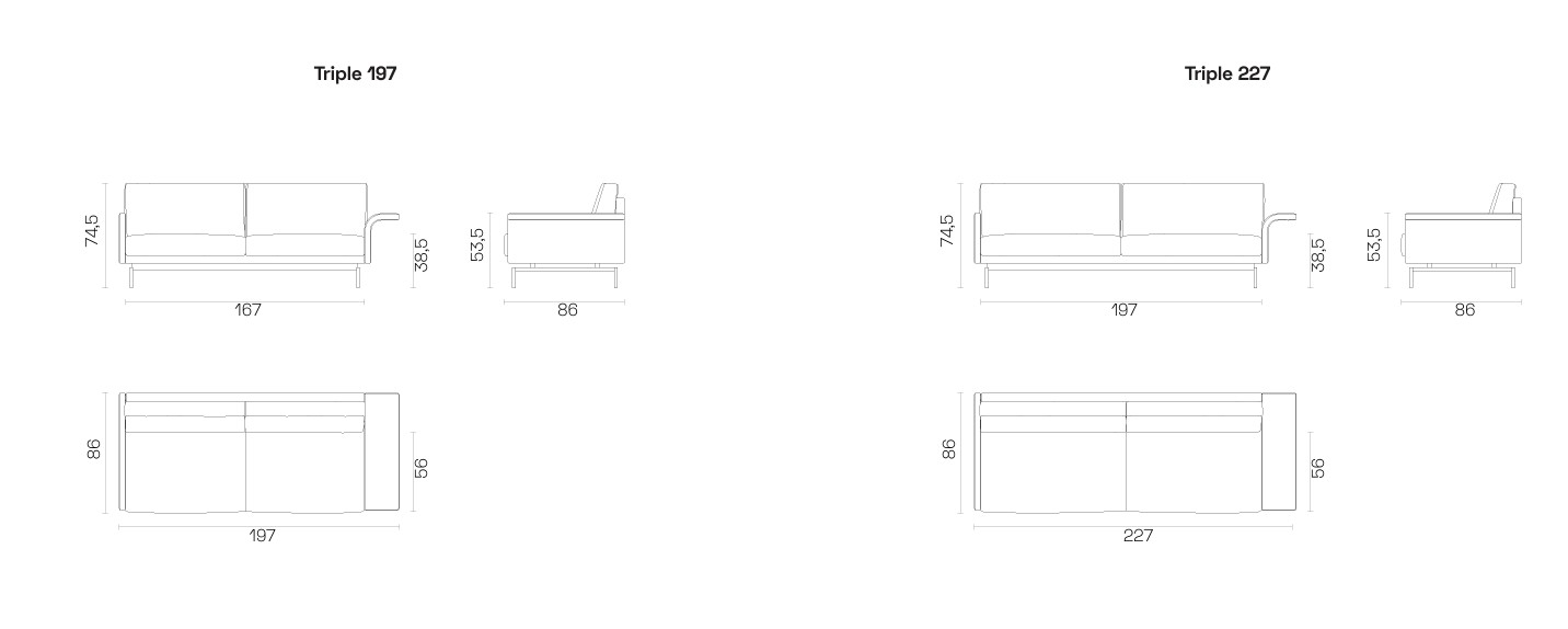 Mabel Comfort Sofa מידות